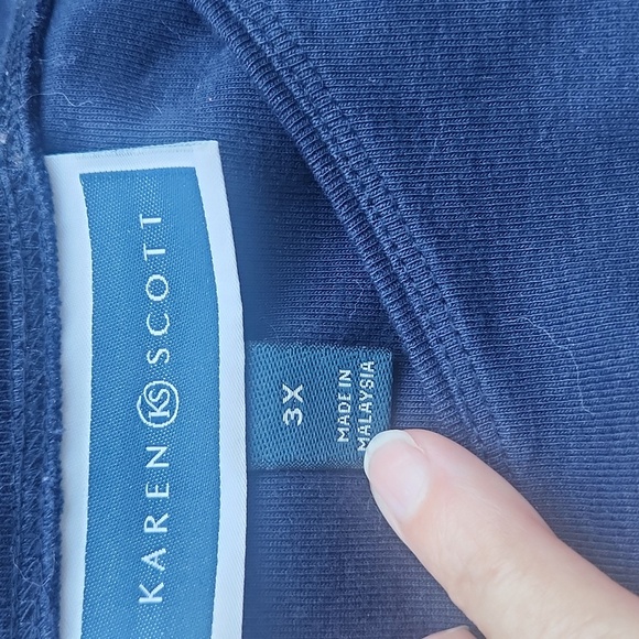 Karen Scott 100% cotton  short sleeves  top Size 3x - Picture 6 of 7